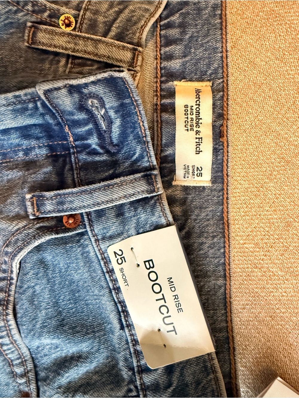 Abercrombie & Fitch Women's Mid-Rise Bootcut Jeans in Light Blue Wash